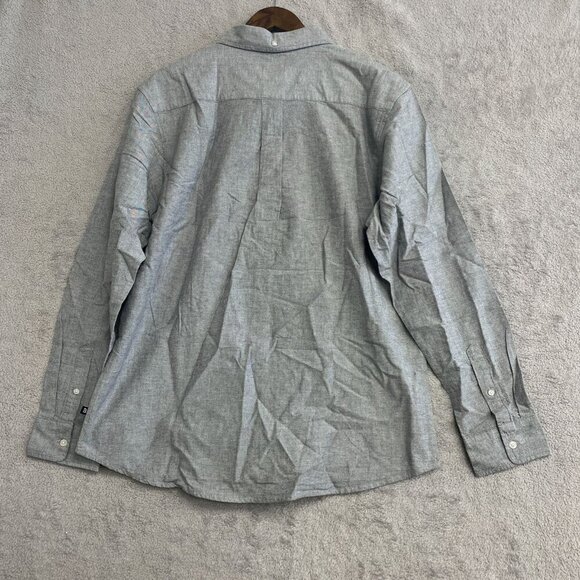 NEW Gap Men's XL Long Sleeve Oxford Button Down Shirt Gray 98% Cotton - Picture 3 of 8